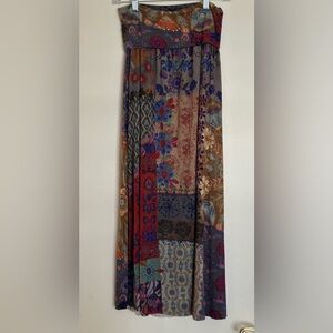 NATURAL LIFE Colorful Patchwork Maxi Skirt Size Small Never Worn